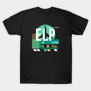 El Paso (ELP) Airport // Retro Sunset Baggage Tag T-Shirt